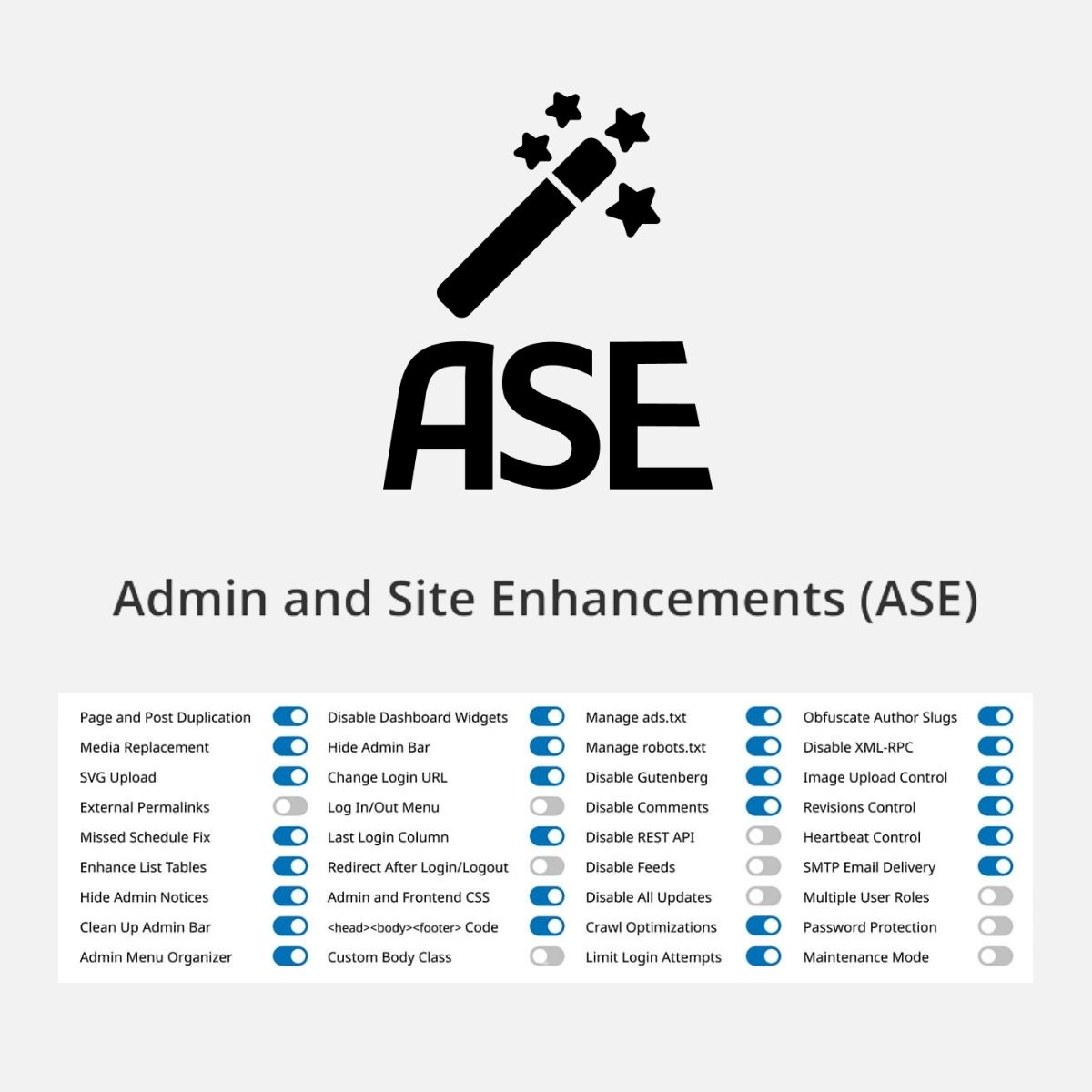 Admin and Site Enhancements (ASE) Pro Admin and Site Enhancements (ASE) Pro