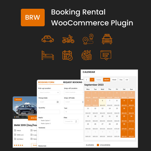 BRW - Booking Rental Plugin WooCommerce BRW - Booking Rental Plugin WooCommerce
