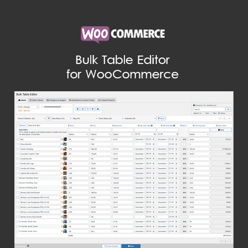 Bulk Table Editor for WooCommerce Bulk Table Editor for WooCommerce