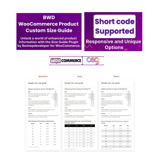 BWD Product Custom Size Guide For WooCommerce BWD Product Custom Size Guide For WooCommerce