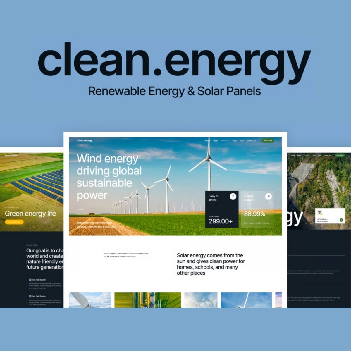 Clean Energy - Renewable Energy & Solar Panels WordPress Theme Clean Energy - Renewable Energy & Solar Panels WordPress Theme