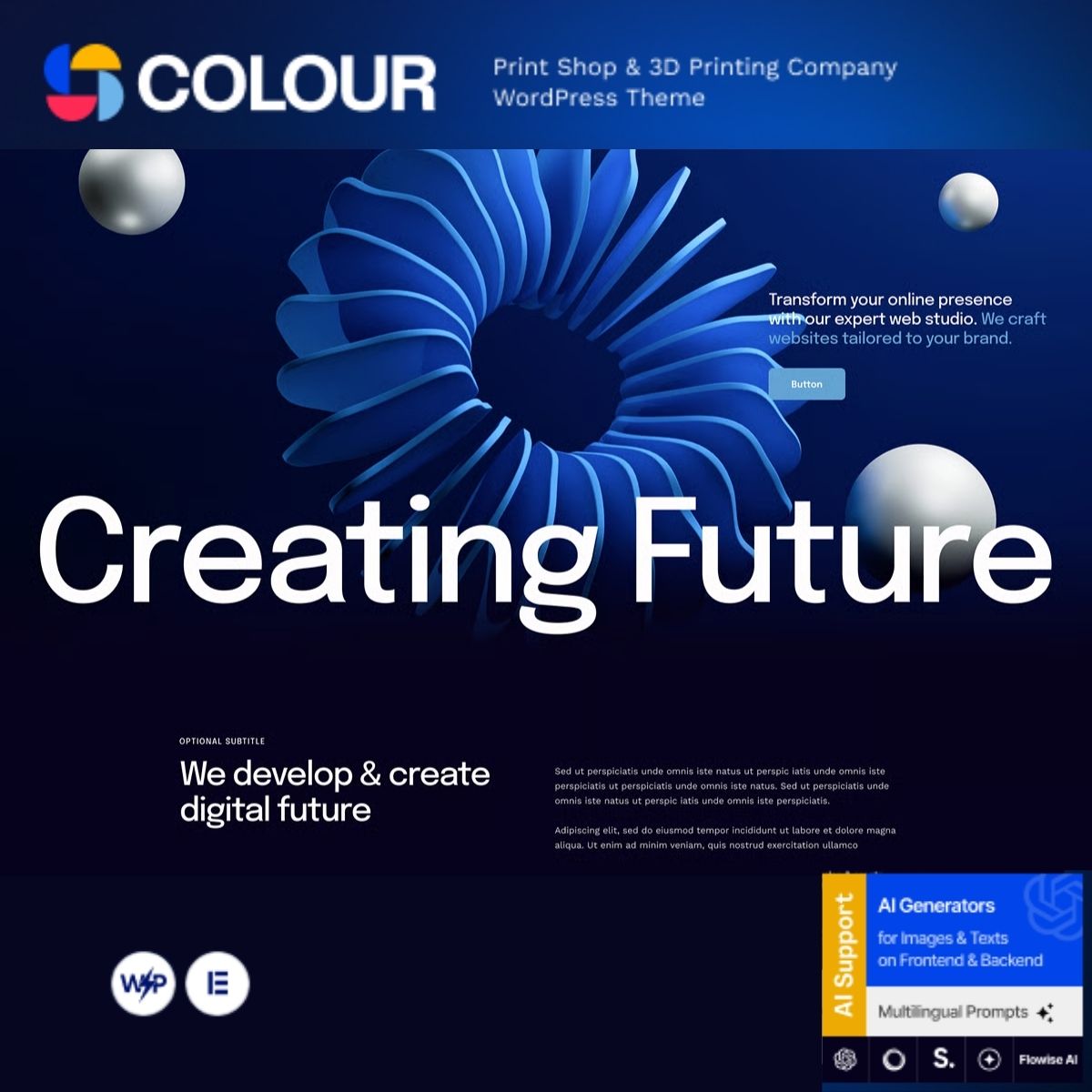 Colour - Print Shop & 3D Printing Company WordPress Theme Colour - Print Shop & 3D Printing Company WordPress Theme