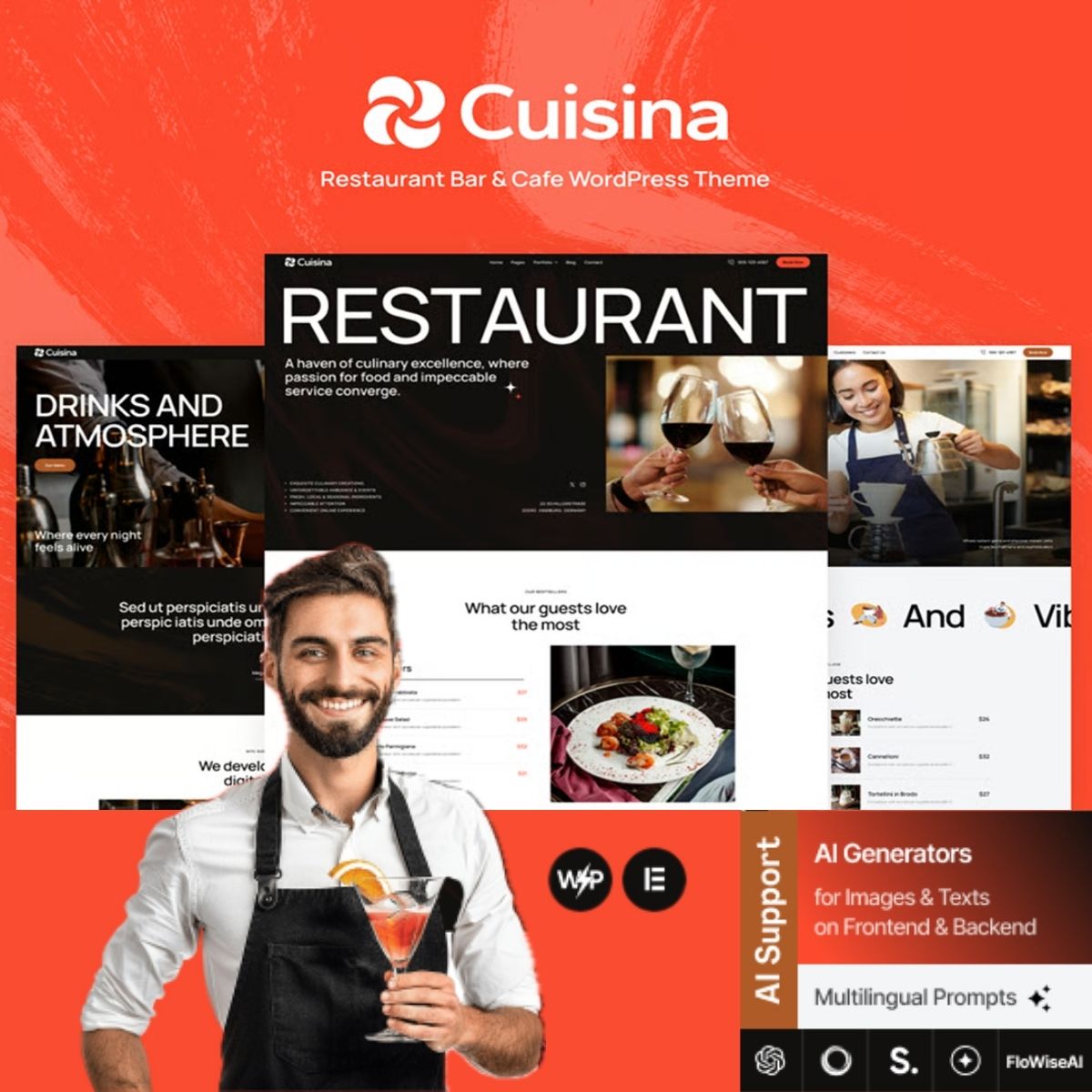 Cuisina - Restaurant Bar & Cafe WordPress Theme Cuisina - Restaurant Bar & Cafe WordPress Theme