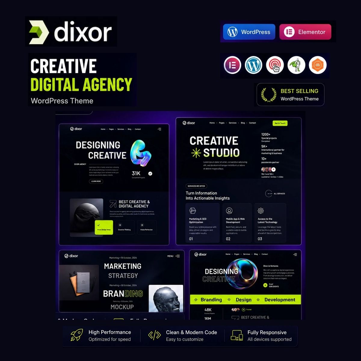 Dixor - Creative Digital Agency WordPress Theme Dixor - Creative Digital Agency WordPress Theme