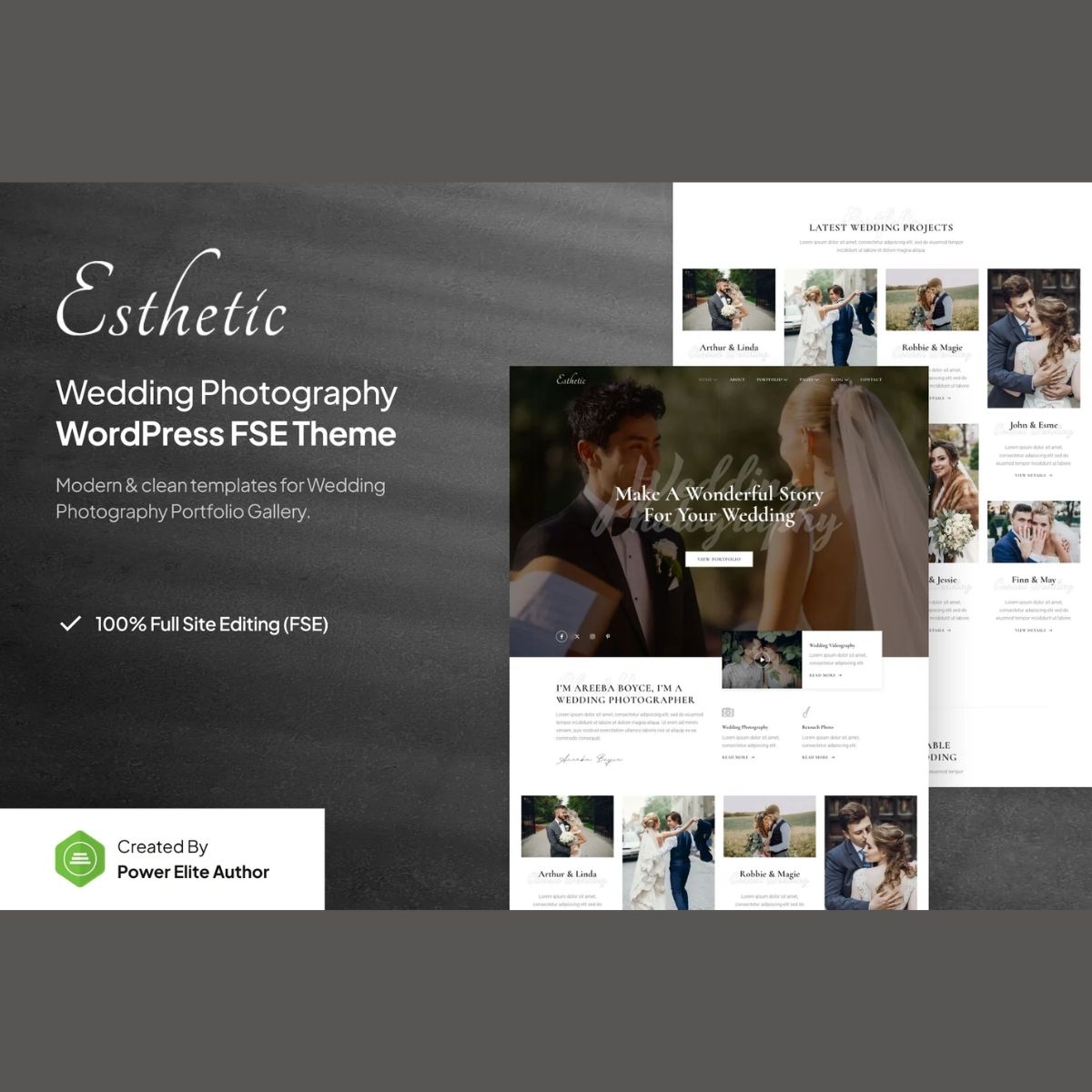 Esthetic - Wedding Photography Gutenverse FSE WordPress Block Theme Esthetic - Wedding Photography Gutenverse FSE WordPress Block Theme