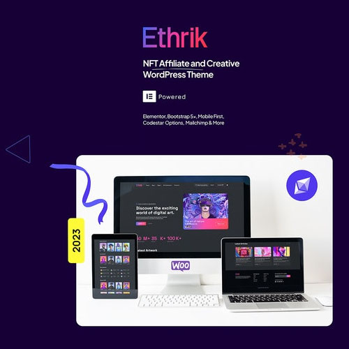 Ethrik - Creative & NFT Affiliate WordPress Theme Ethrik - Creative & NFT Affiliate WordPress Theme
