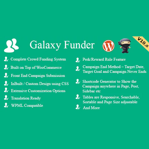 Galaxy Funder - WooCommerce Crowdfunding System Galaxy Funder - WooCommerce Crowdfunding System