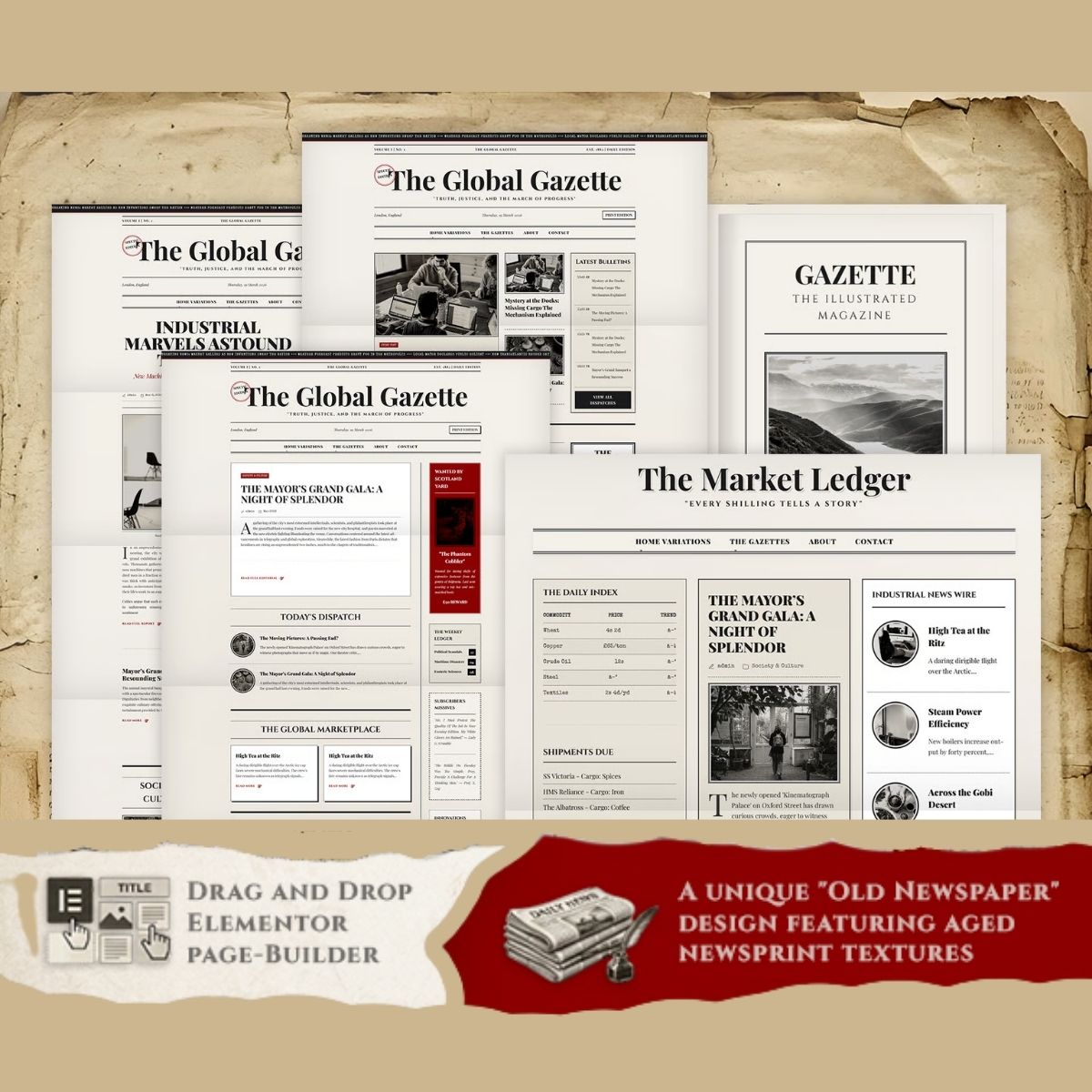 Gazette - Vintage News & Editorial Magazine WordPress Theme Gazette - Vintage News & Editorial Magazine WordPress Theme