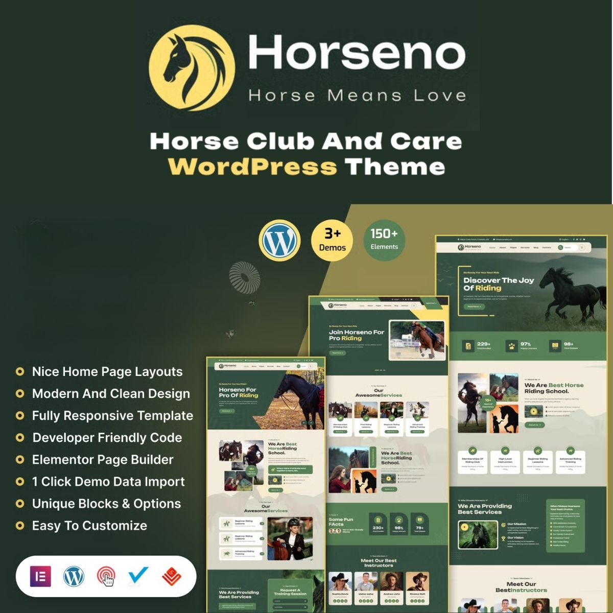 Horseno - Horse Club & Riding Sports WordPress Theme Horseno - Horse Club & Riding Sports WordPress Theme