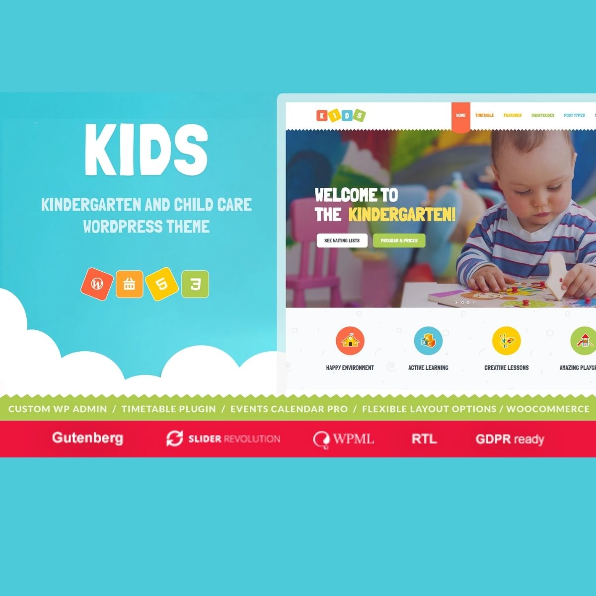 Kids - Day Care & Kindergarten WordPress Theme for Children Kids - Day Care & Kindergarten WordPress Theme for Children