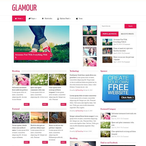 MyThemeShop Glamour WordPress Theme MyThemeShop Glamour WordPress Theme