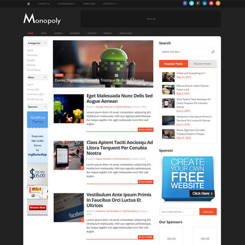 MyThemeShop Monopoly WordPress Theme MyThemeShop Monopoly WordPress Theme