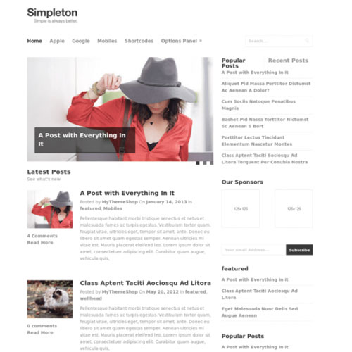 MyThemeShop Simpleton WordPress Theme MyThemeShop Simpleton WordPress Theme