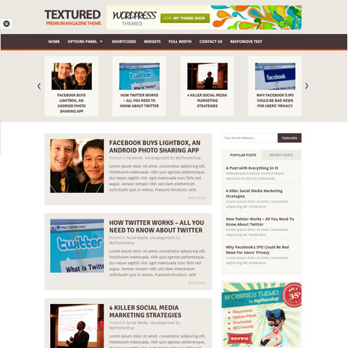 MyThemeShop Textured WordPress Theme MyThemeShop Textured WordPress Theme