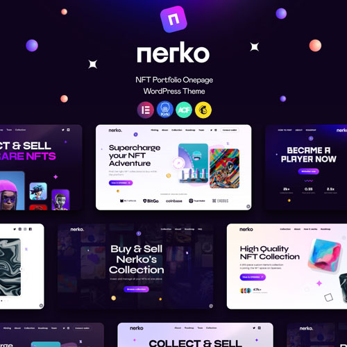 Nerko - NFT Portfolio WordPress Theme Nerko - NFT Portfolio WordPress Theme