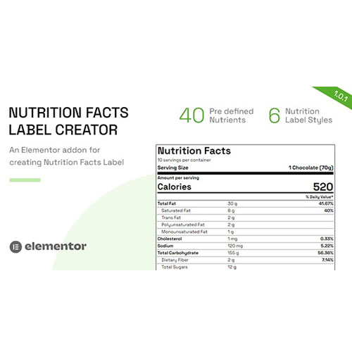Nutrition – Facts Label Creator for Elementor Nutrition – Facts Label Creator for Elementor