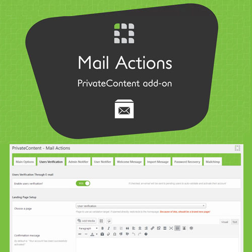 PrivateContent - Mail Actions Add-on PrivateContent - Mail Actions Add-on
