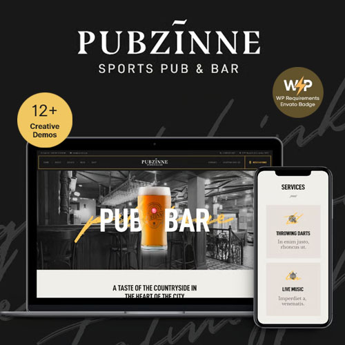 Pubzinne - Sports Bar & Pub WordPress Theme Pubzinne - Sports Bar & Pub WordPress Theme