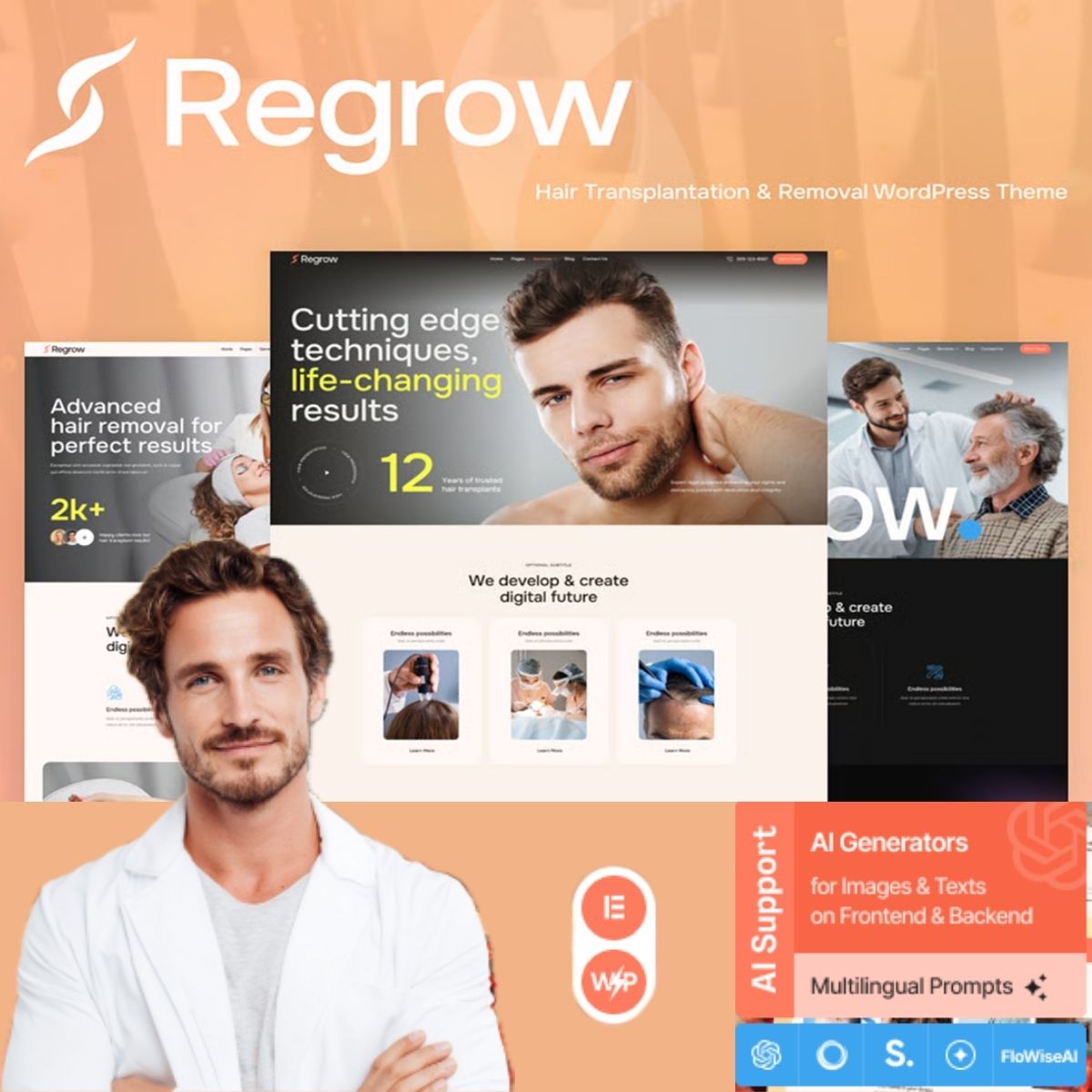 Regrow - Hair Transplantation & Removal WordPress Theme Regrow - Hair Transplantation & Removal WordPress Theme