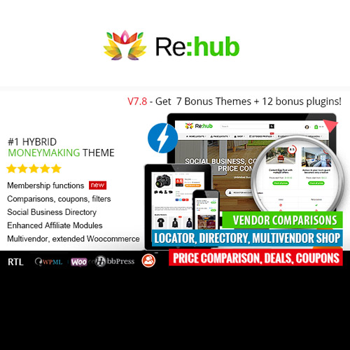 REHub - Price Comparison, Affiliate Marketing, Multi Vendor Store, Community Theme REHub - Price Comparison, Affiliate Marketing, Multi Vendor Store, Community Theme