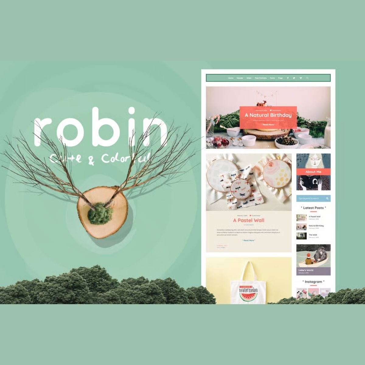Robin - Cute & Colorful WordPress Blog Theme Robin - Cute & Colorful WordPress Blog Theme