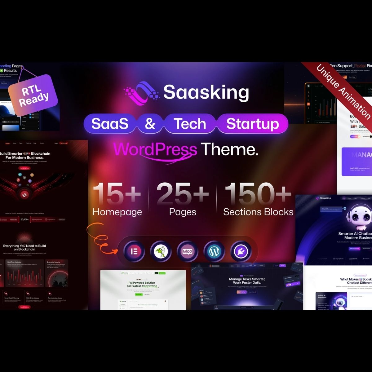 Saasking - SaaS & Tech Startup WordPress Saasking - SaaS & Tech Startup WordPress