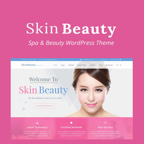 Skin Beauty - Spa WordPress Skin Beauty - Spa WordPress