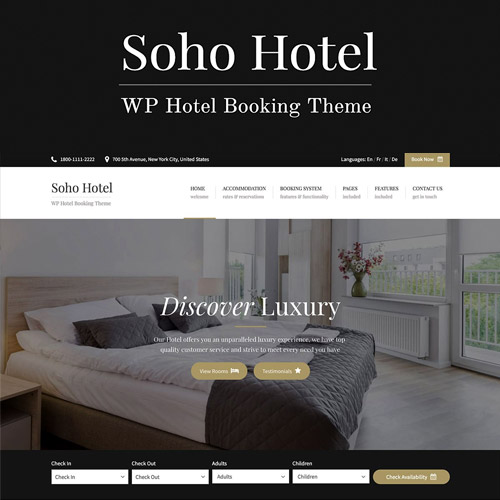 Soho Hotel Booking - Hotel WordPress Theme Soho Hotel Booking - Hotel WordPress Theme