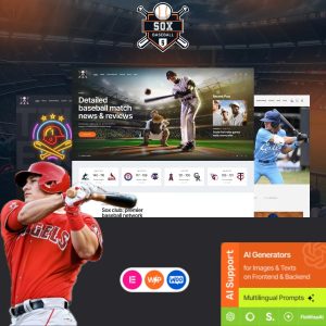 Sox - Baseball Team Sports WordPress Theme
