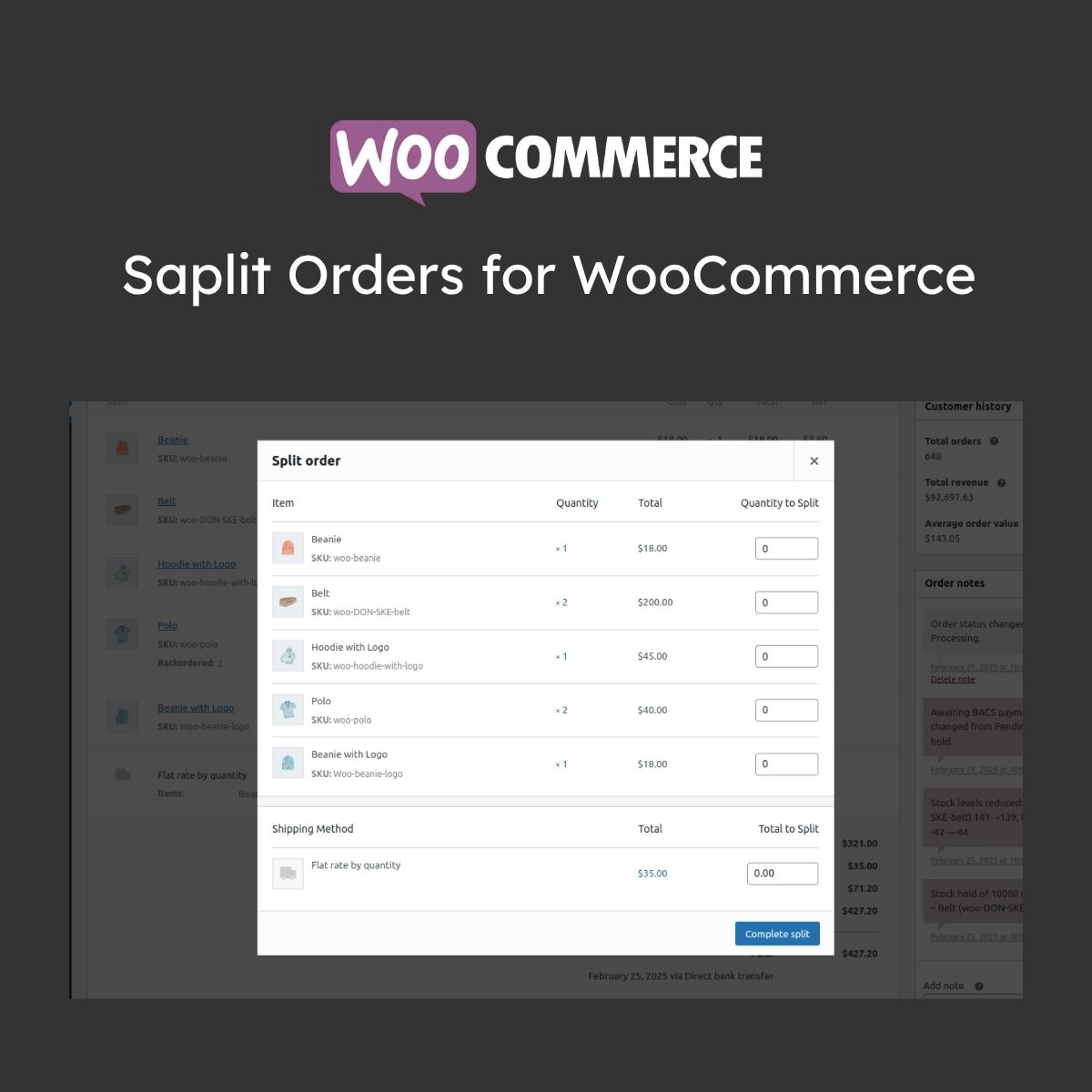 Split Orders for WooCommerce Split Orders for WooCommerce