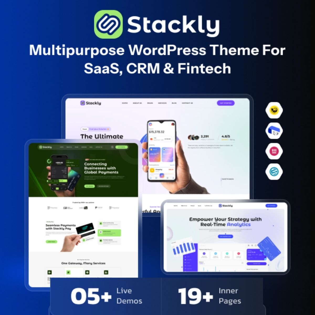 Stackly – Multipurpose WordPress Theme for SaaS, CRM & Fintech Stackly – Multipurpose WordPress Theme for SaaS, CRM & Fintech