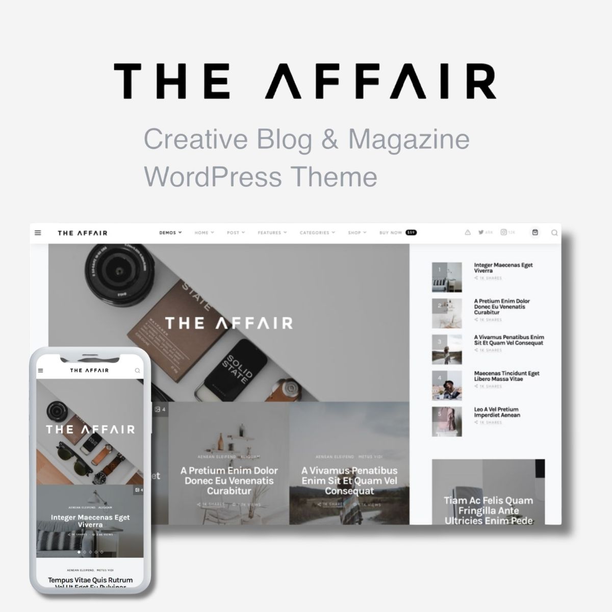 The Affair - Creative Theme for Personal Blogs and Magazines The Affair - Creative Theme for Personal Blogs and Magazines