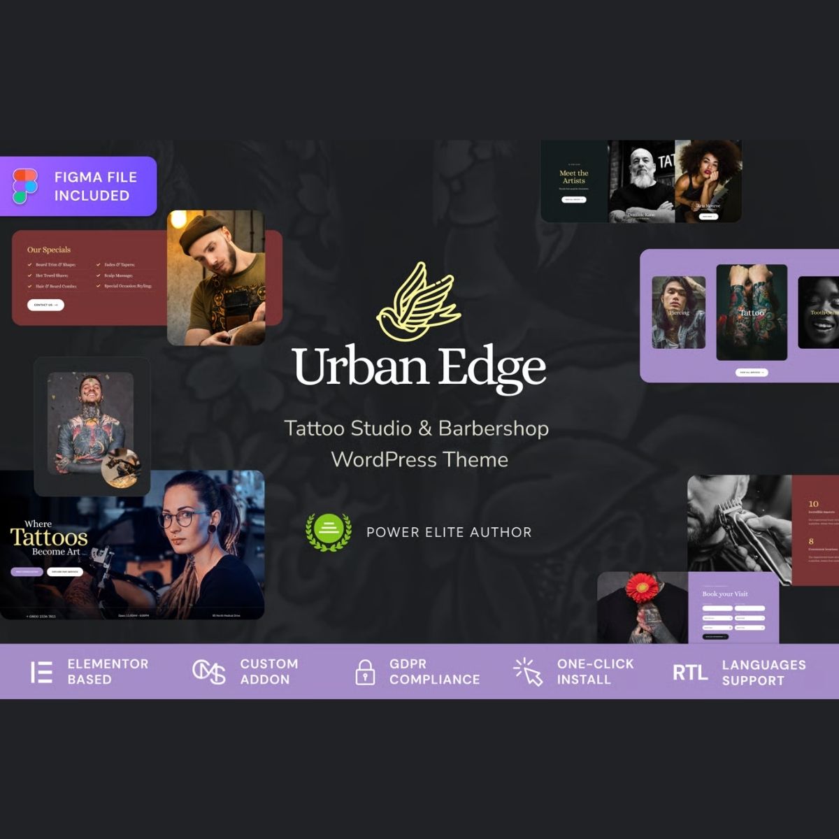 Urban Edge - Barbershop & Tattoo Studio WordPress Theme Urban Edge - Barbershop & Tattoo Studio WordPress Theme