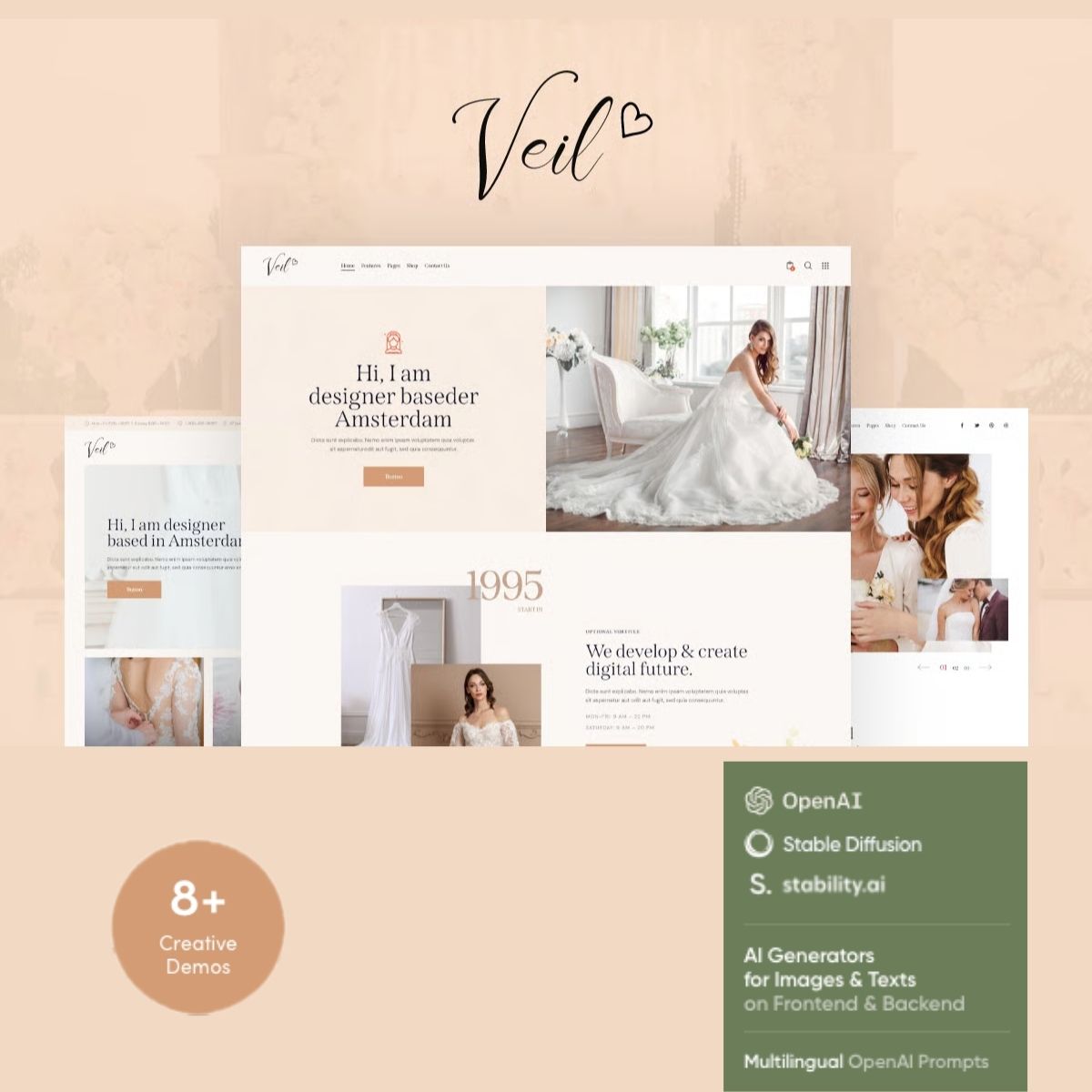 Veil - Wedding Party & Photographer WordPress Theme Veil - Wedding Party & Photographer WordPress Theme