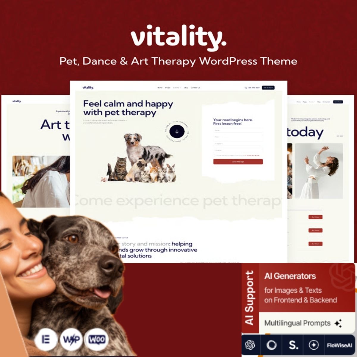 Vitality - Pet, Dance & Art Therapy WordPress Theme Vitality - Pet, Dance & Art Therapy WordPress Theme