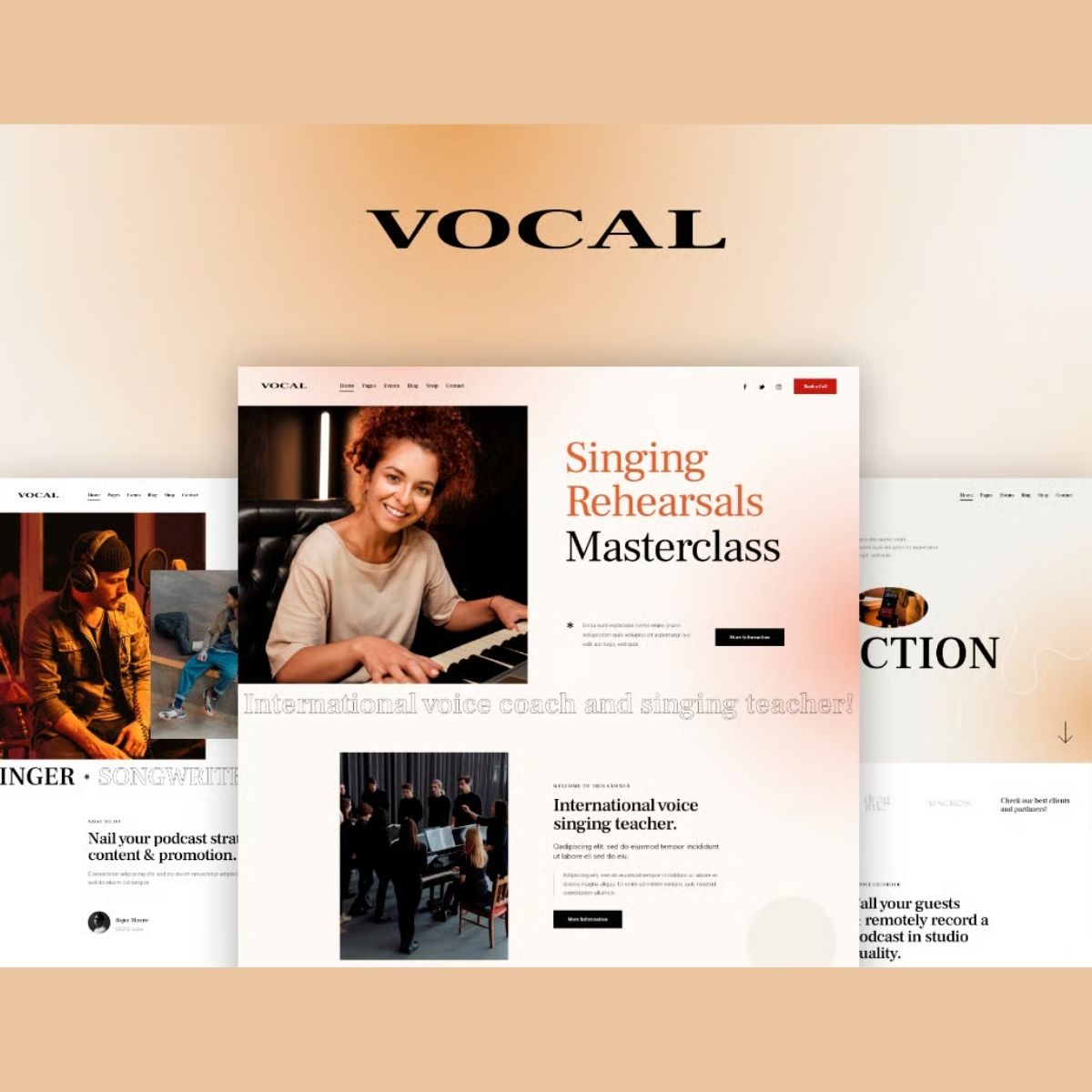 Vocal - Singing, Voice Artist & Sound Recording WordPress Theme + Online Store Vocal - Singing, Voice Artist & Sound Recording WordPress Theme + Online Store