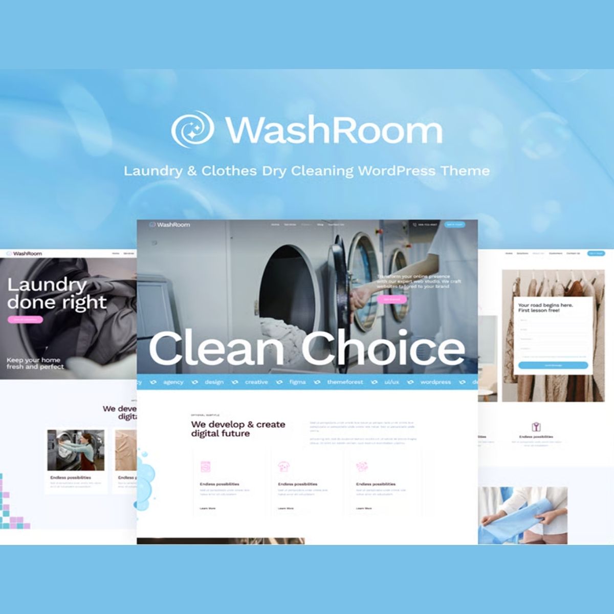 Washroom - Laundry & Clothes Dry Cleaning WordPress Theme Washroom - Laundry & Clothes Dry Cleaning WordPress Theme