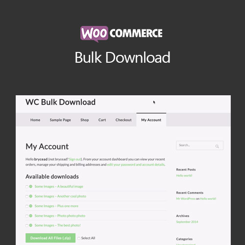 WooCommerce Bulk Download WooCommerce Bulk Download