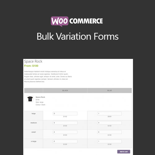 WooCommerce Bulk Variation Forms WooCommerce Bulk Variation Forms