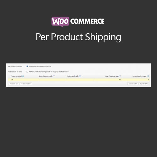 WooCommerce Per Product Shipping WooCommerce Per Product Shipping
