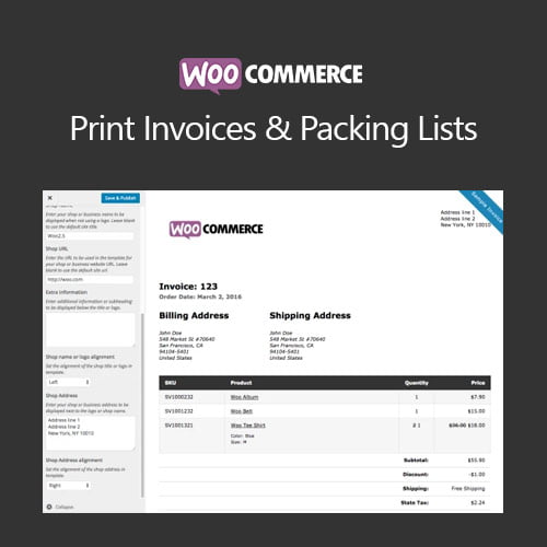 WooCommerce Print Invoices & Packing Lists WooCommerce Print Invoices & Packing Lists