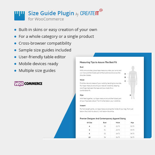 WooCommerce Product Size Guide WooCommerce Product Size Guide