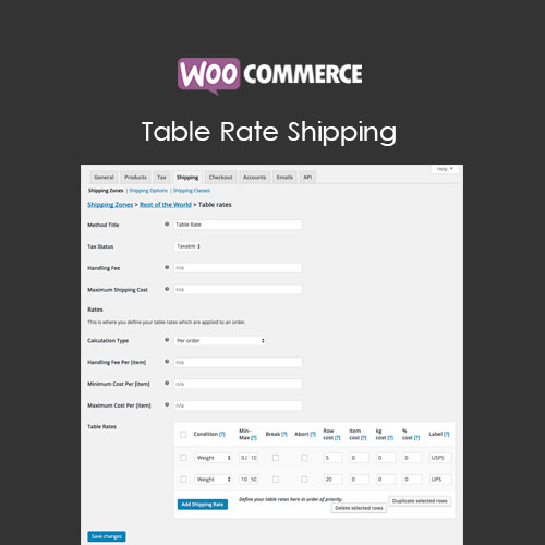 WooCommerce Table Rate Shipping WooCommerce Table Rate Shipping