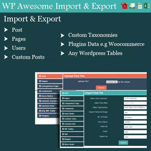 WordPress Awesome Import & Export Plugin WordPress Awesome Import & Export Plugin